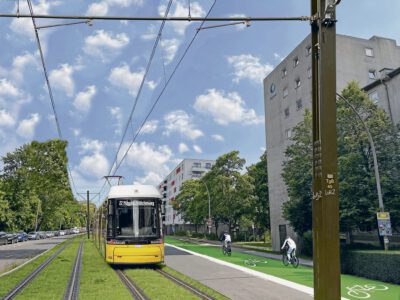 Foto: IGEB/Christian Linow So könnte die neue Tramstrecke nach einer Simulation des Fahrgastverbands IGEB aussehen.