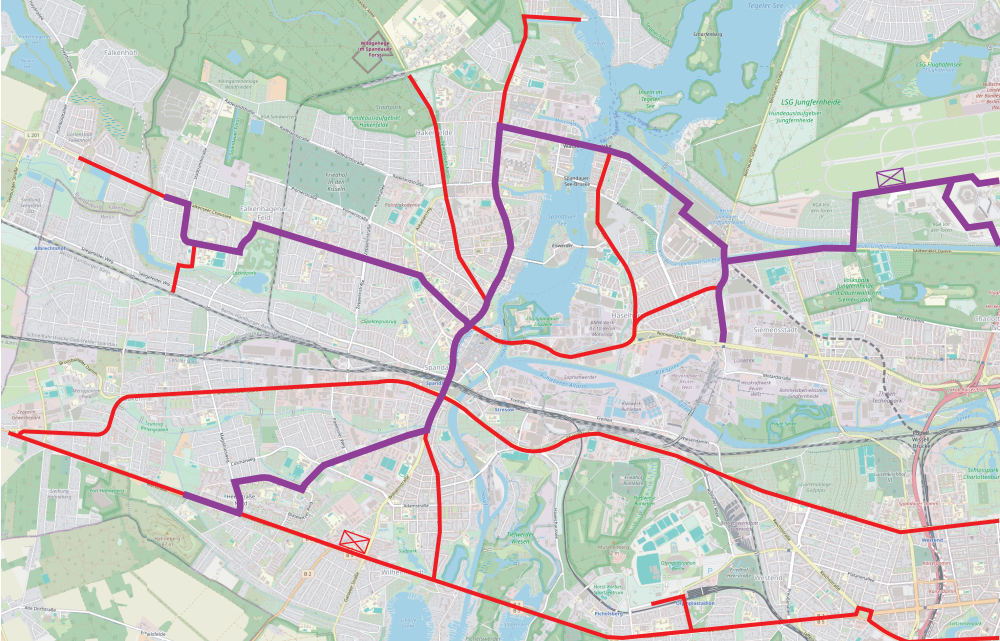 Straßenbahn-Zielnetz für Berlin-Spandau
